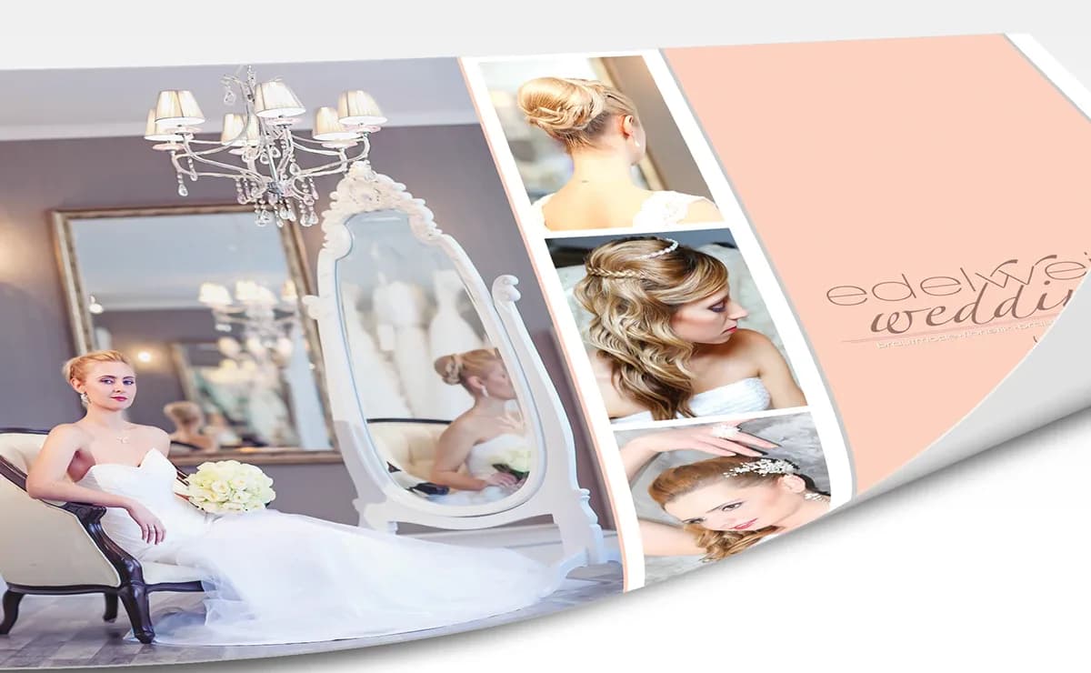 A5-Flyer für einen Hochzeitsausstatter