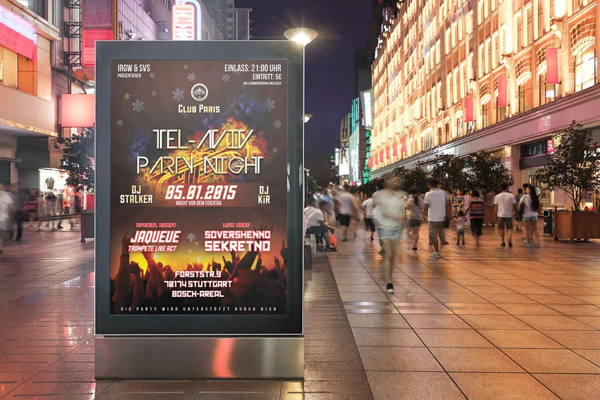 Eventplakat im Stadtbild