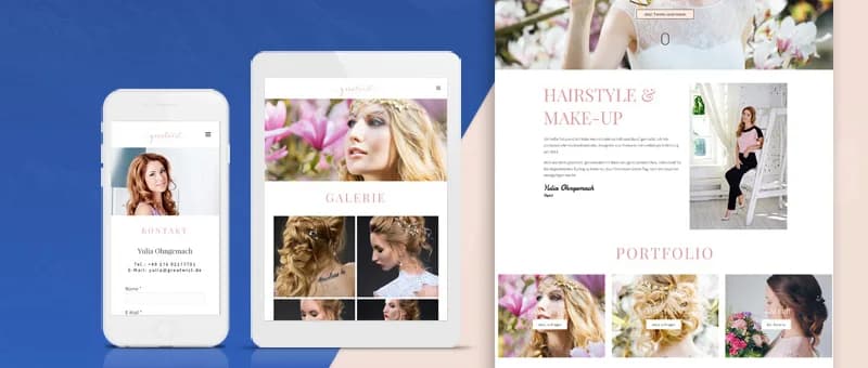 Haar- und Brautstyling: Portfolio-Website