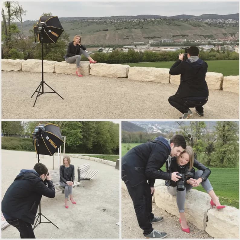 Outdoor-Shooting mit mobilem Blitz und Softbox
