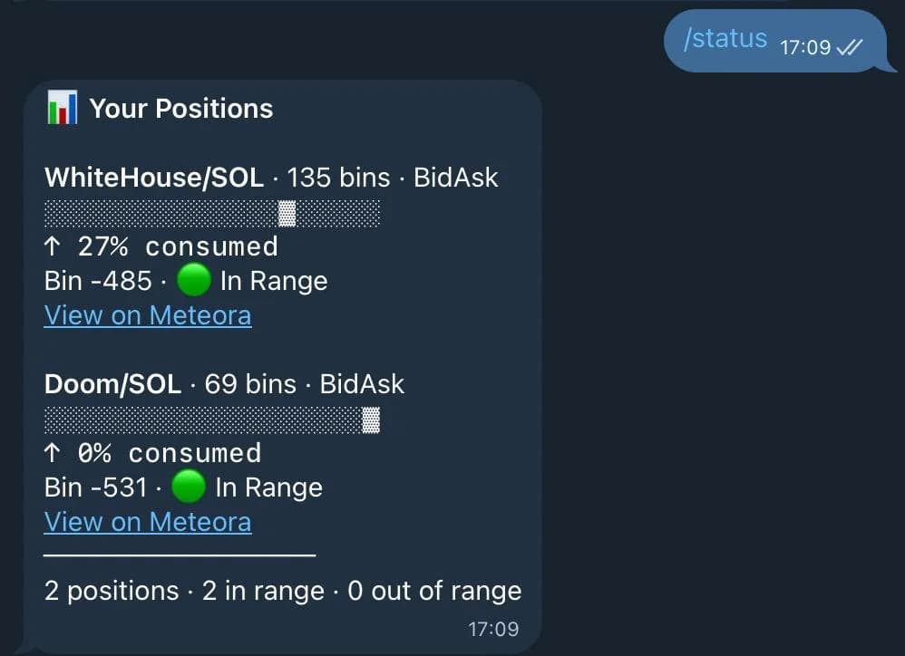 /status: jede Position mit Korridorgrafik und Zustand
